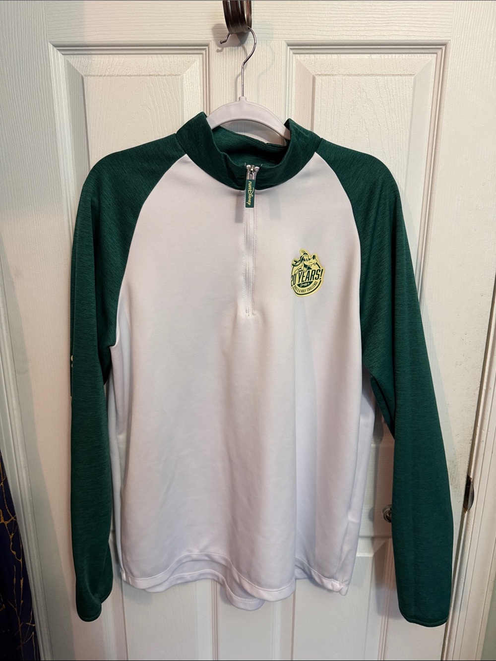 RunDisney Goofy 20 Years Running Green & White Sports Pullover with Branded Trim